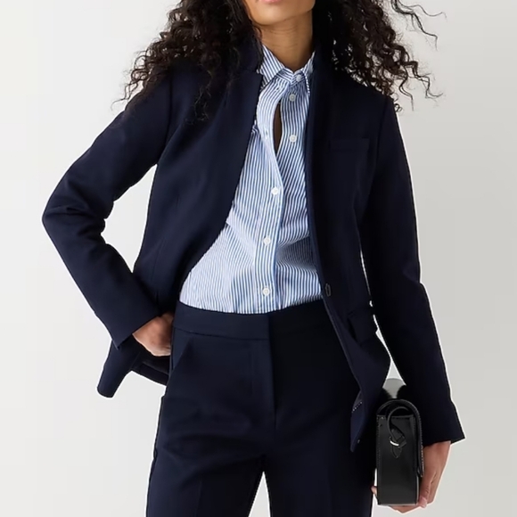 J. Crew Jackets & Blazers - SOLD J. Crew Regent Wool blend navy blue Flannel preppy office blazer Jacket 4